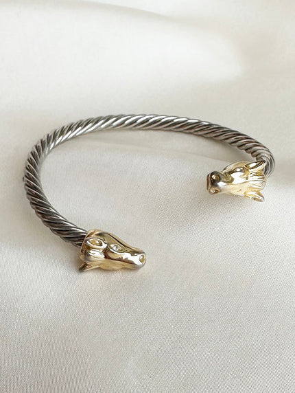 Goud/zilveren cuff armband