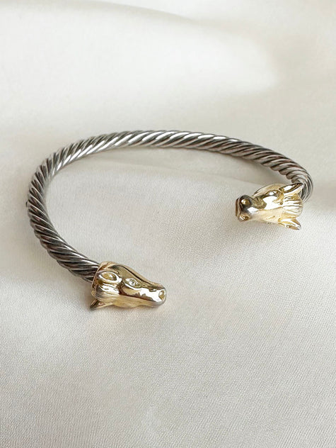 Goud/zilveren cuff armband