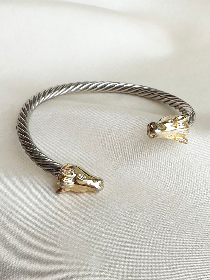 Goud/zilveren cuff armband