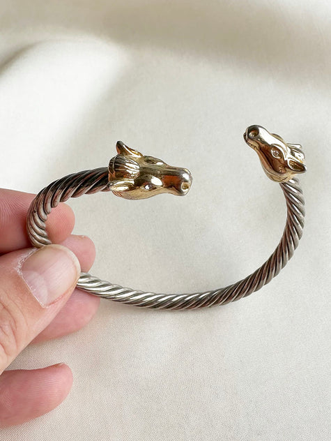 Goud/zilveren cuff armband