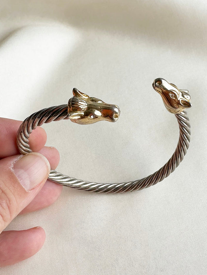 Goud/zilveren cuff armband