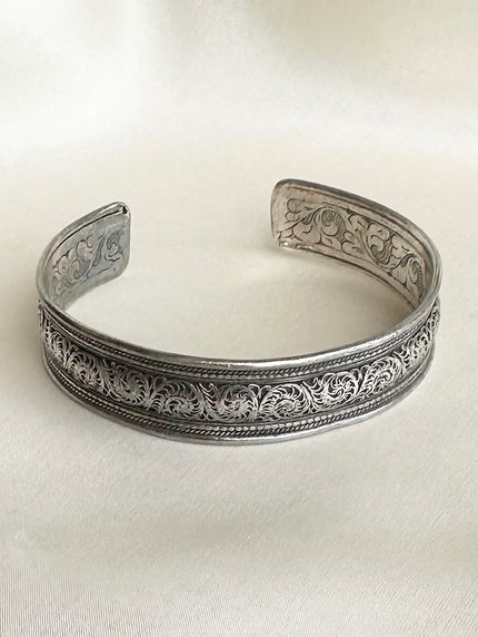 Zilveren filligraan cuff armband