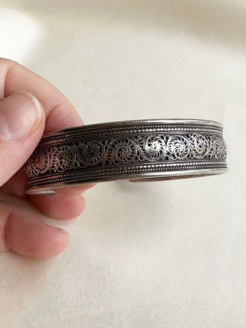Zilveren filligraan cuff armband