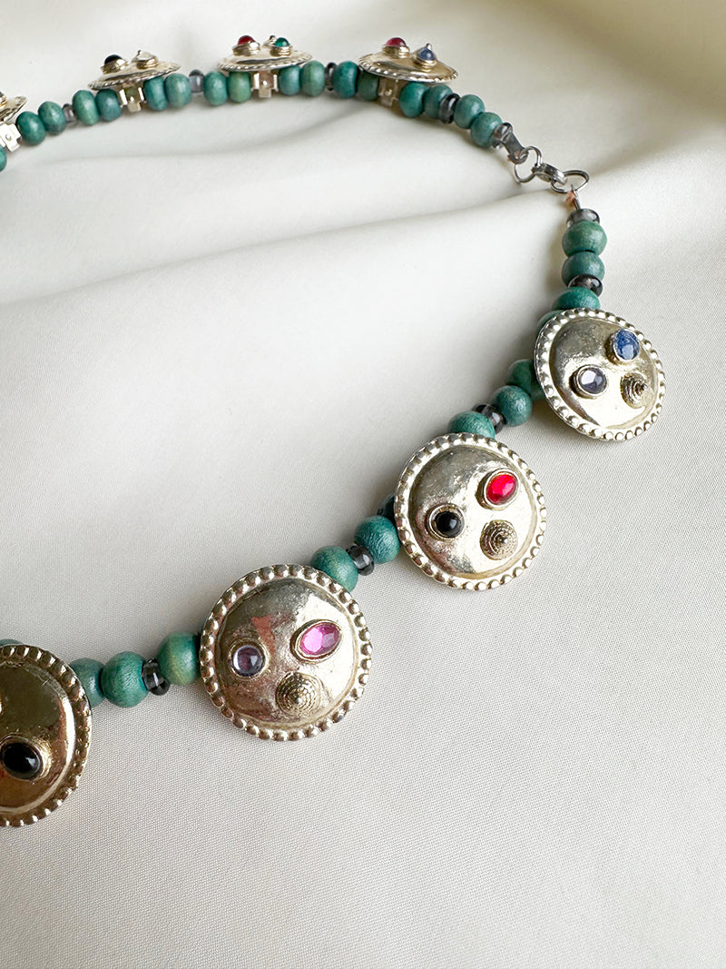 Goud/groene fantasie ketting