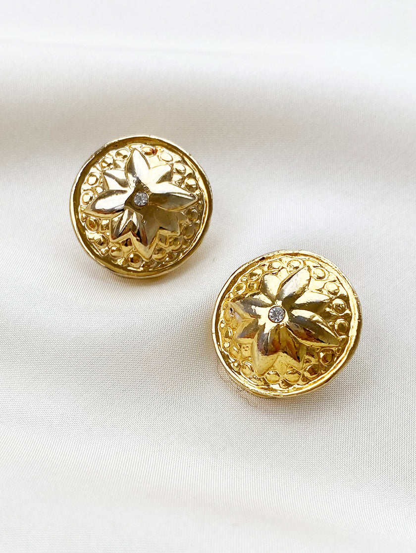 Kleine ronde clip oorbellen met strass