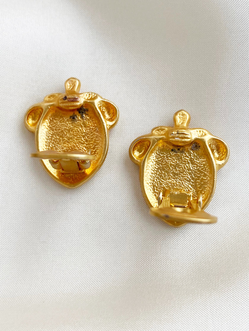 Petrol hartjes clip oorbellen