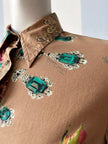 Floral & juwelen designer blouse