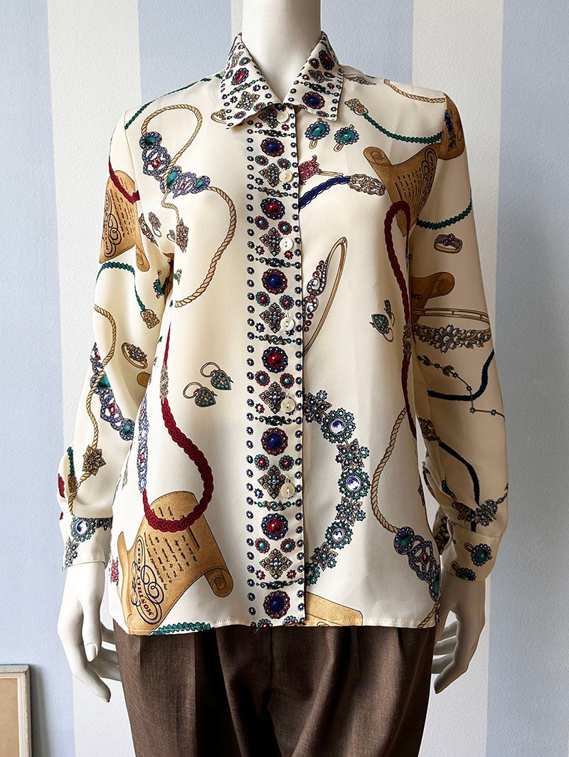 Blouse met juwelendessin