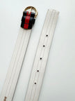 Donkerblauw/rode leren ceintuur