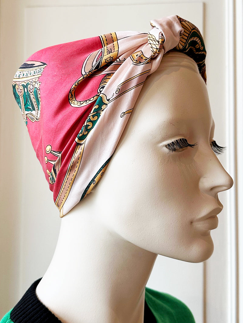 Zijden Bonbons turban met kroontjes