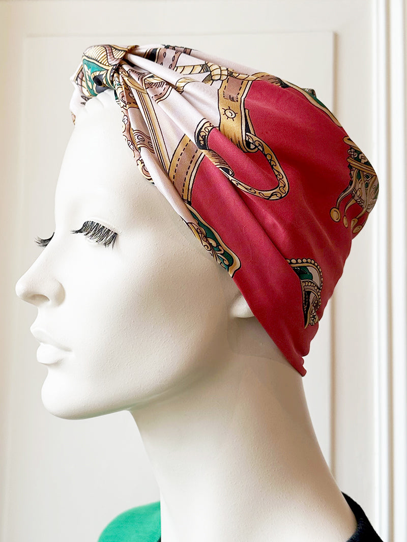 Zijden Bonbons turban met kroontjes