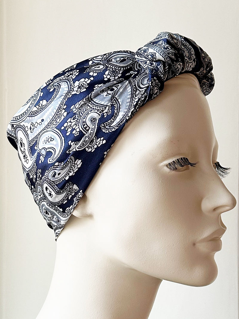 Bonbons blauwe paisley turban