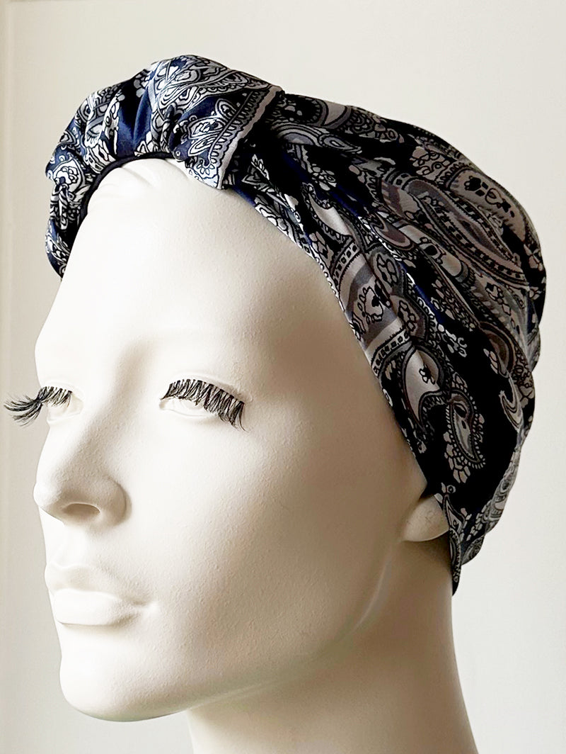 Bonbons blauwe paisley turban