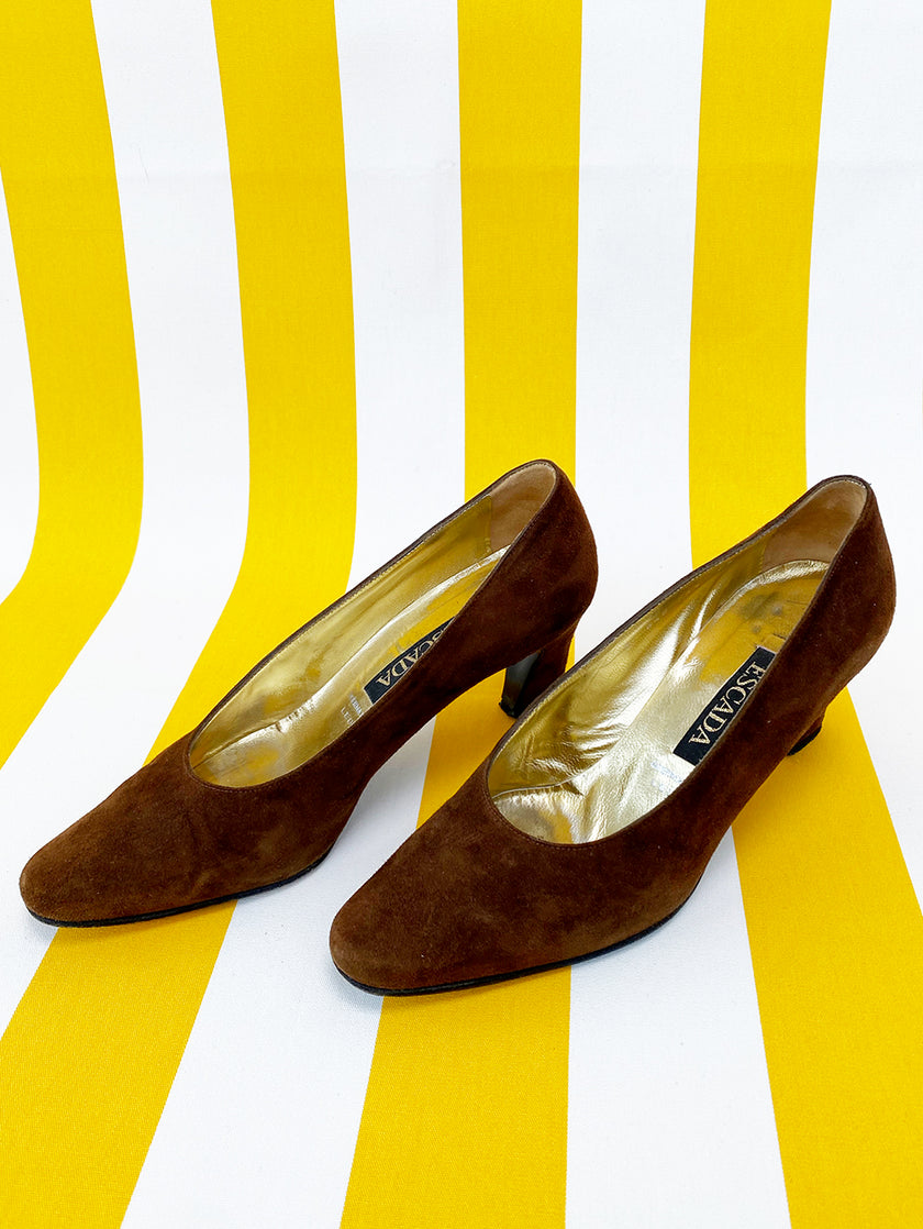 Bruine suede pumps | 36.5