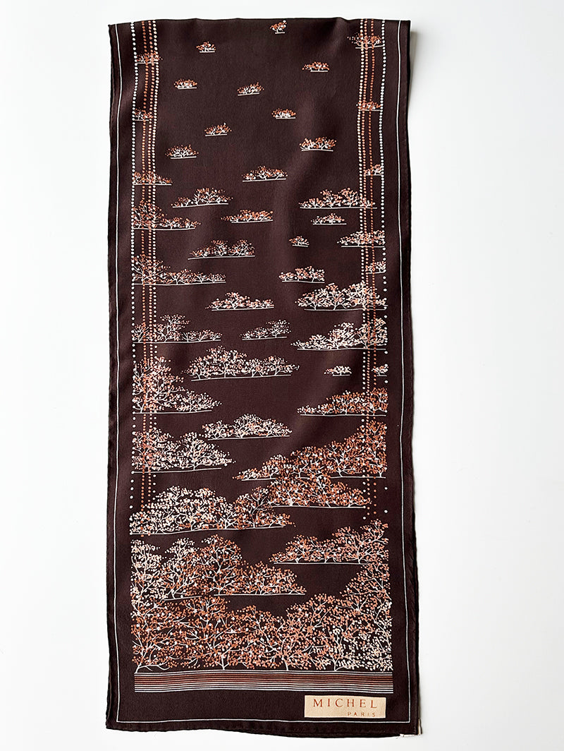 70s bruine zijden sjaal