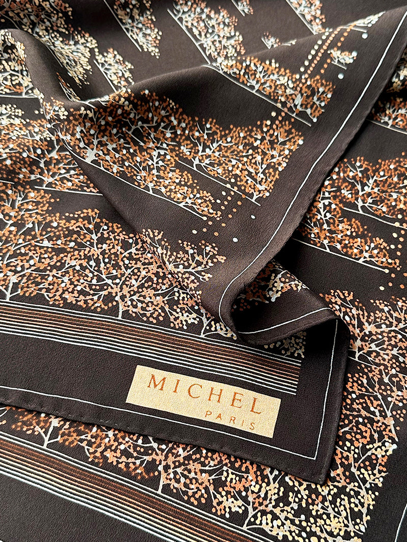 70s bruine zijden sjaal