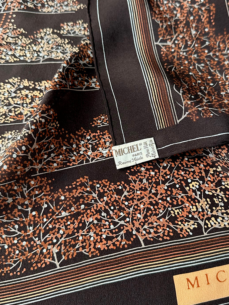 70s bruine zijden sjaal