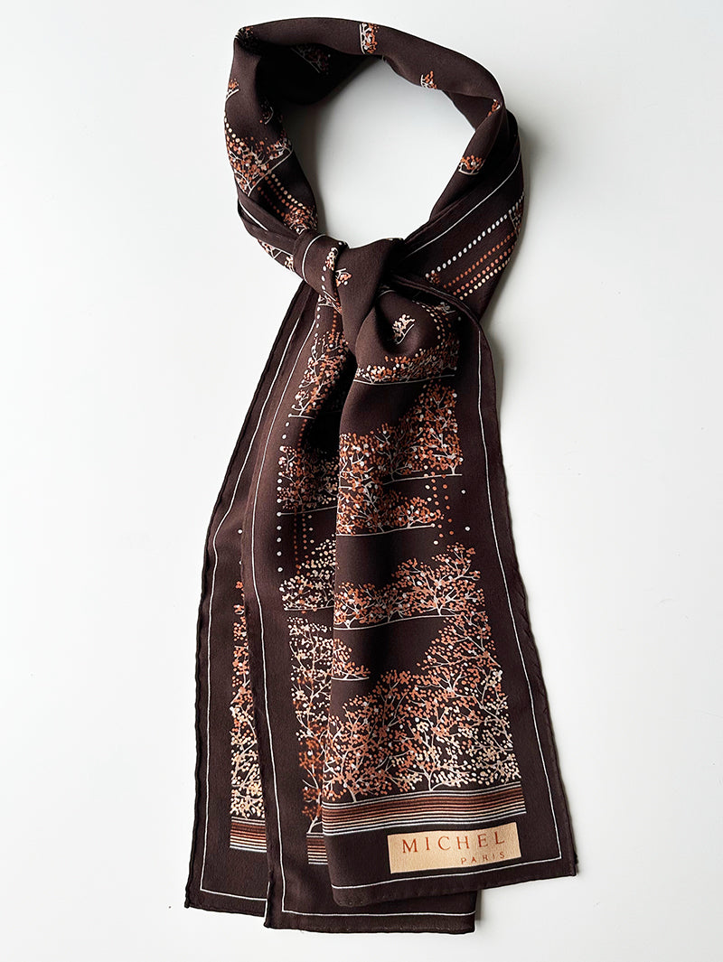 70s bruine zijden sjaal