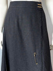 Donkergrijze wollen plooirok