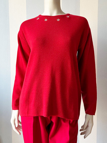 Rode merinowollen trui
