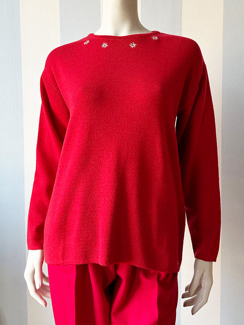 Rode merinowollen trui