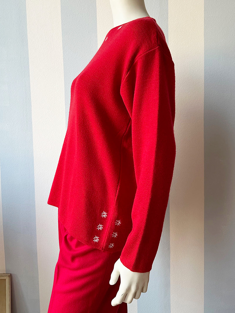 Rode merinowollen trui