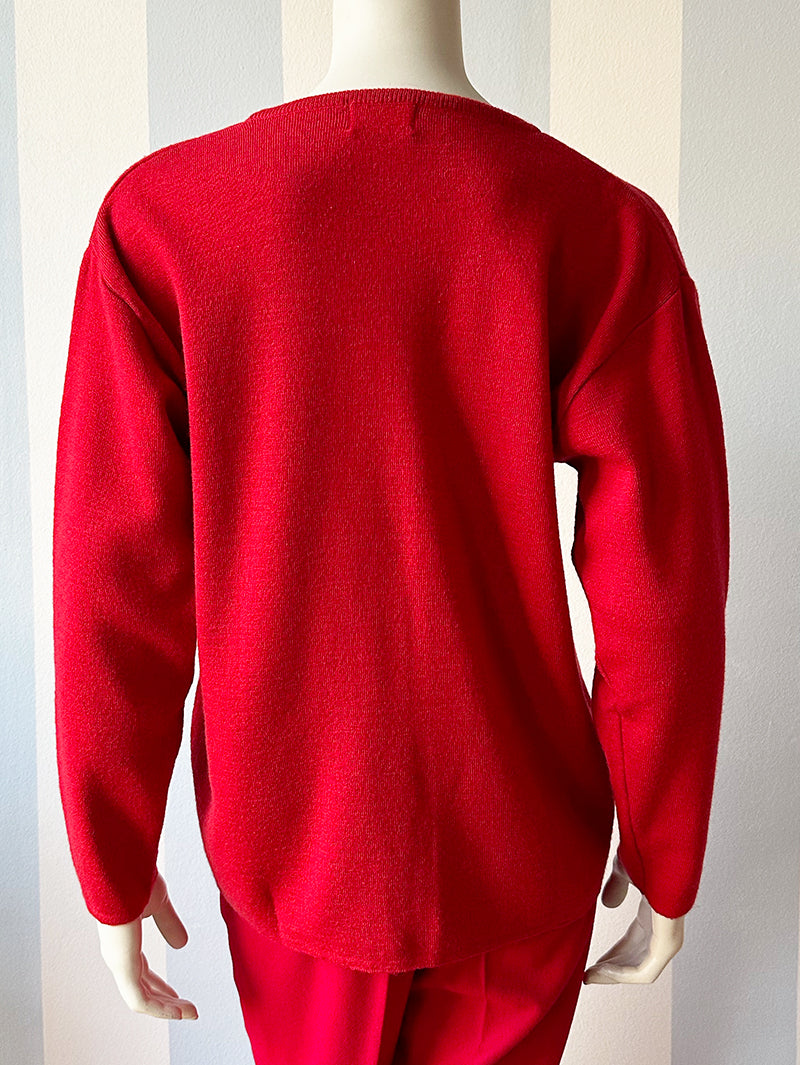 Rode merinowollen trui