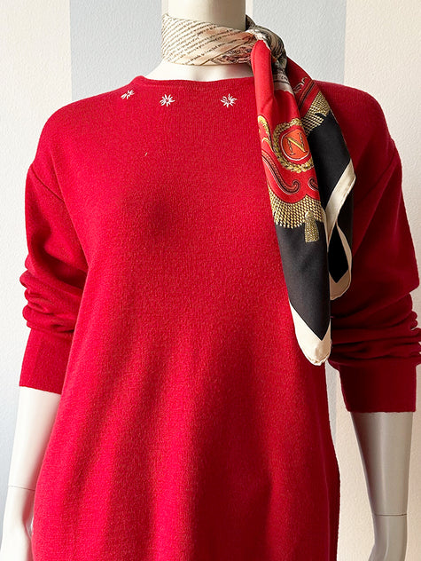 Rode merinowollen trui