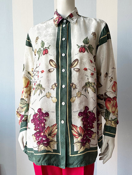 Zijden blouse met fruitdessin