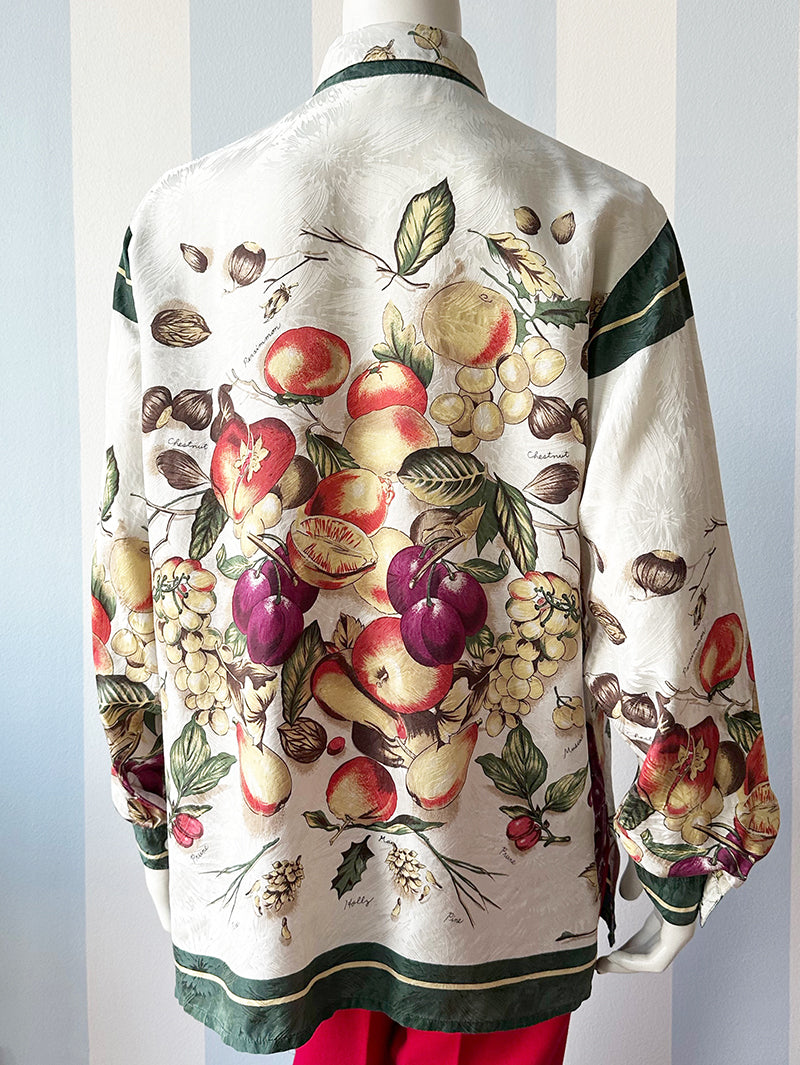 Zijden blouse met fruitdessin
