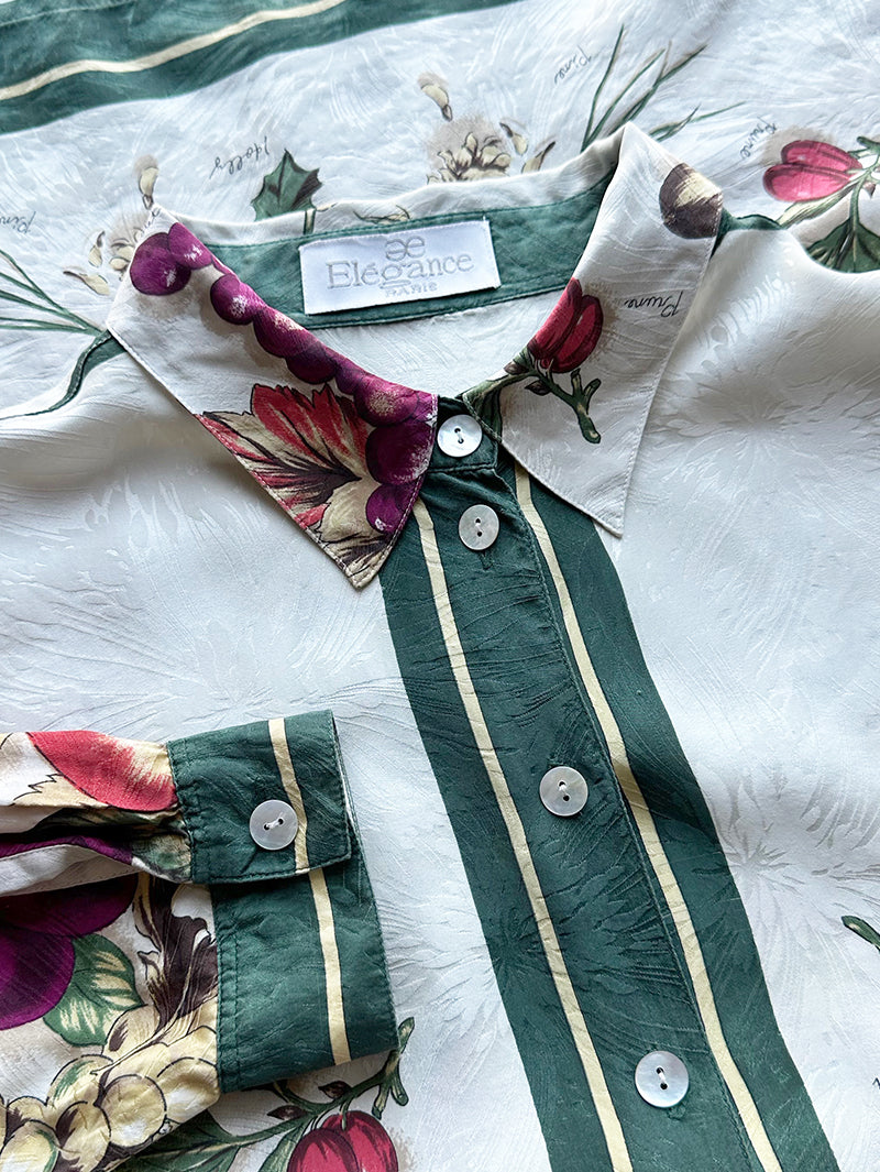 Zijden blouse met fruitdessin