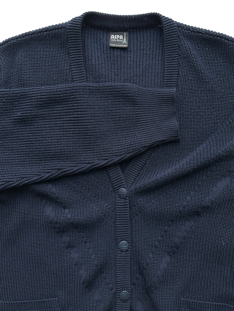 Donkerblauw gebreid vestje