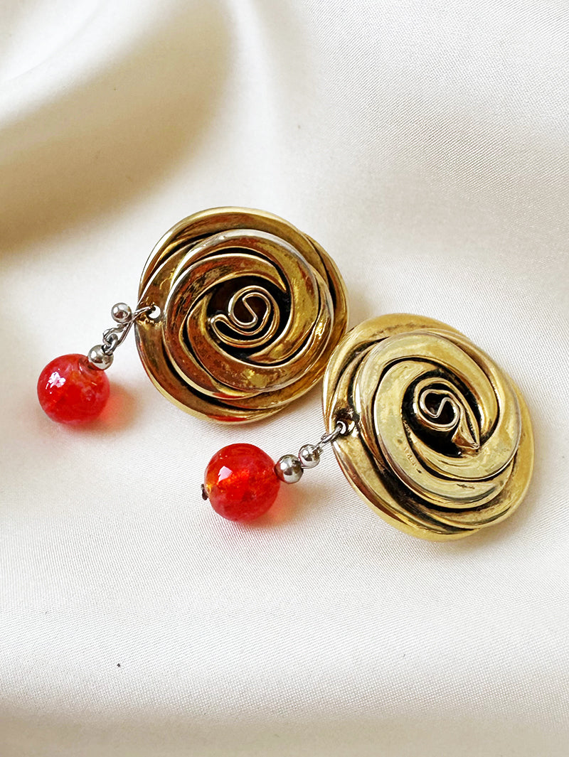 Gouden designer clip oorbellen