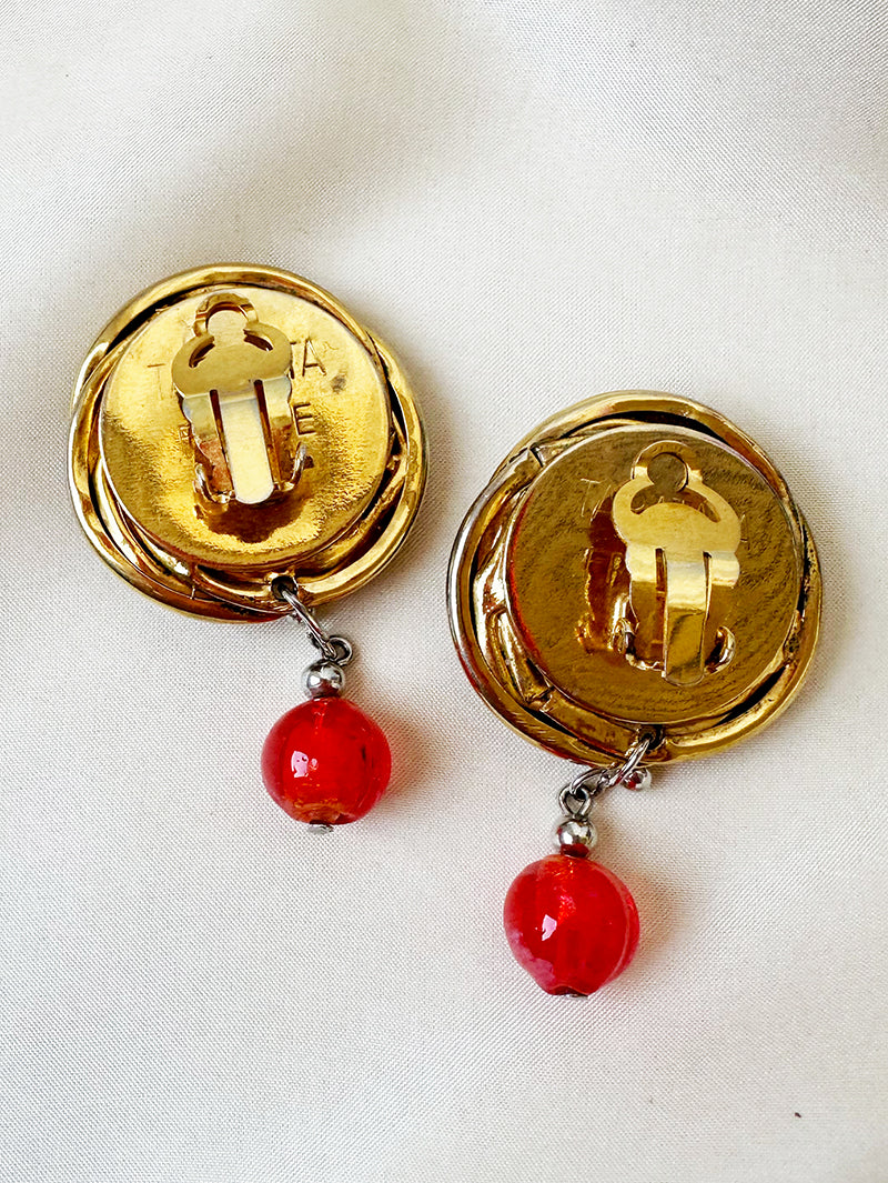 Gouden designer clip oorbellen