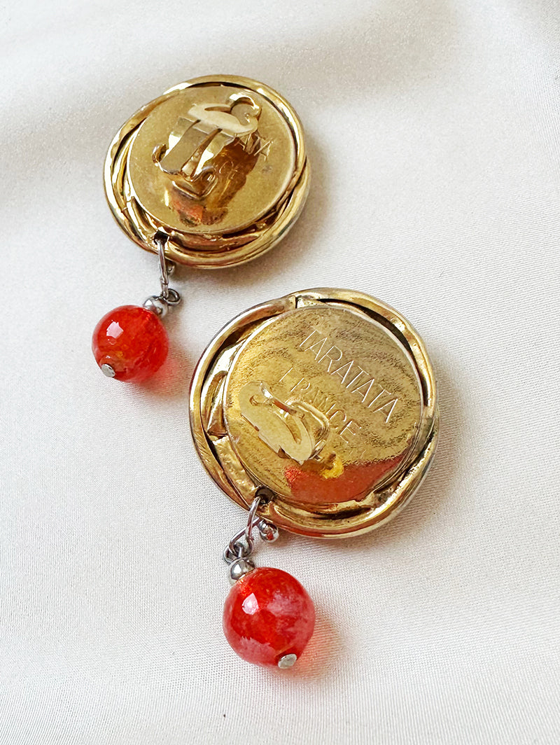 Gouden designer clip oorbellen