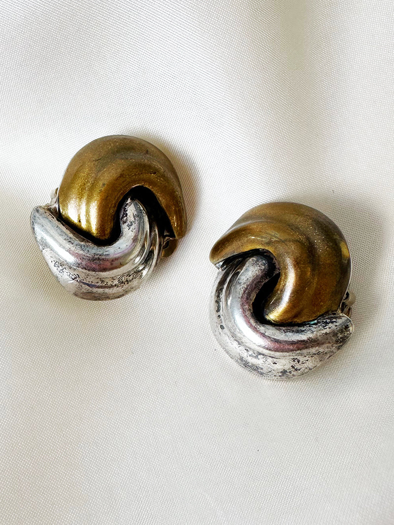 Zilveren clip oorbellen