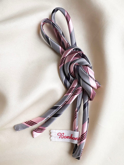 Le lien - Roze gestreept (polyester)