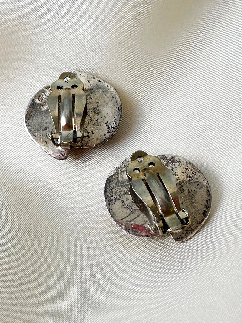 Zilveren clip oorbellen