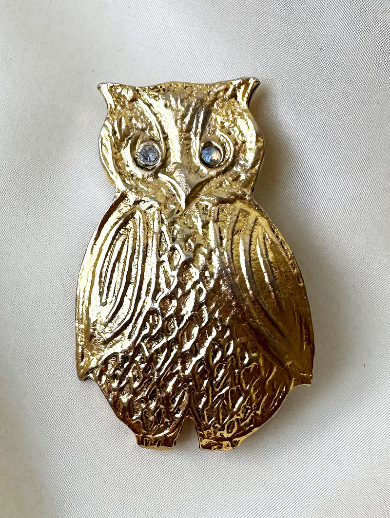 Gouden uil broche