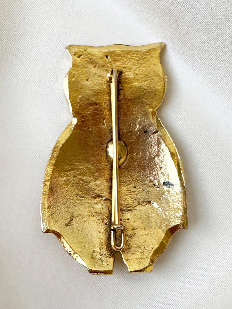 Gouden uil broche