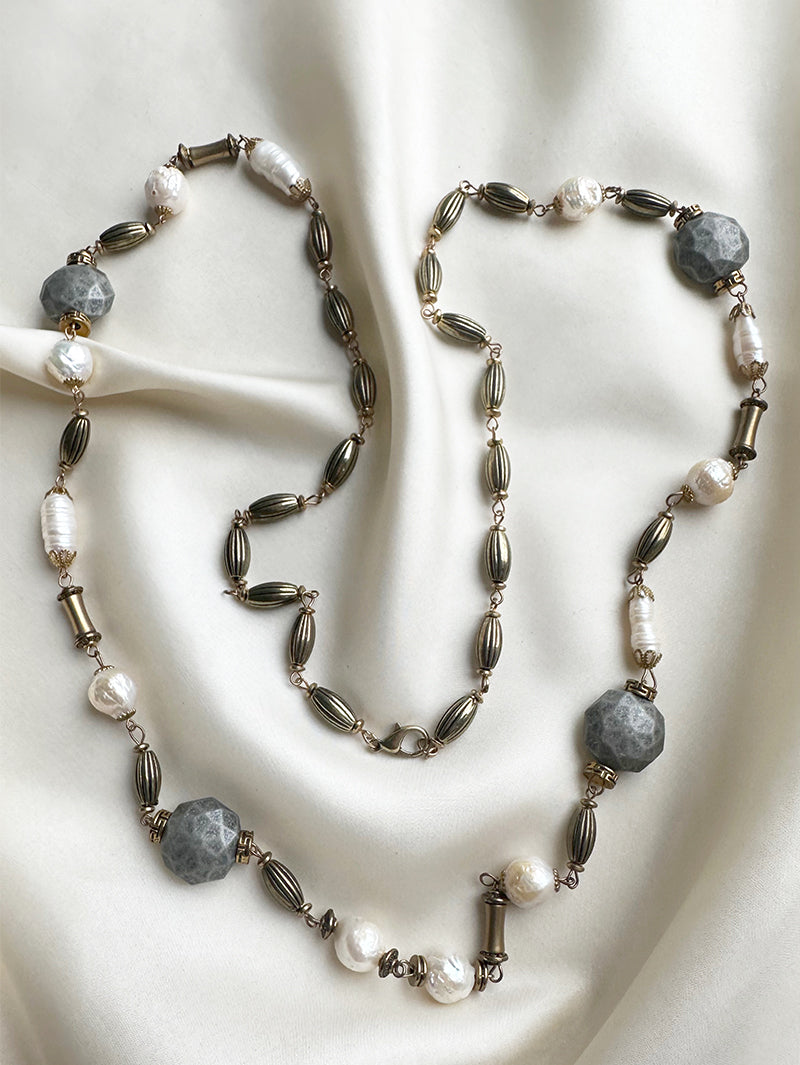 Lange ketting met parels