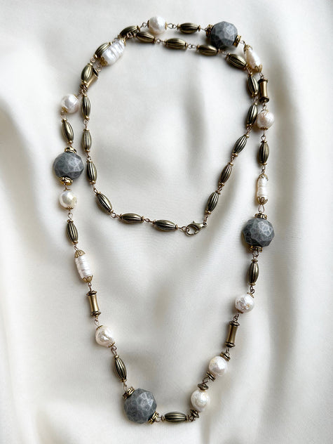 Lange ketting met parels