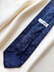 Donkerblauwe zijden designer stropdas