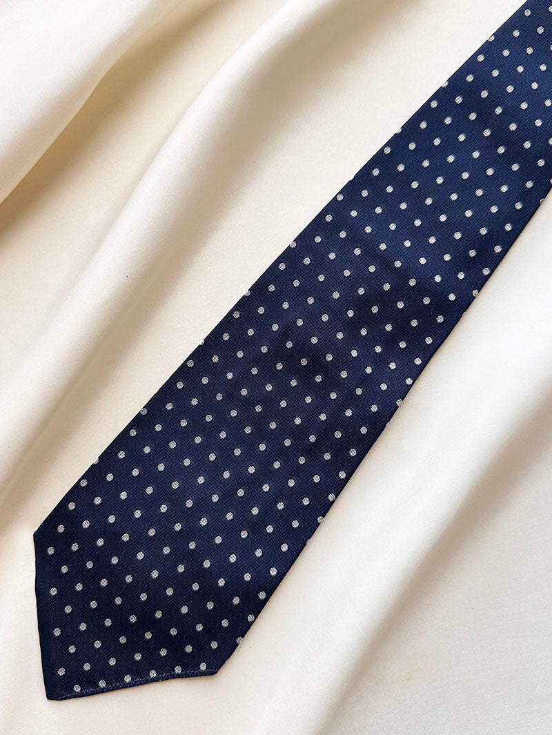 Vintage zijden polkadot stropdas