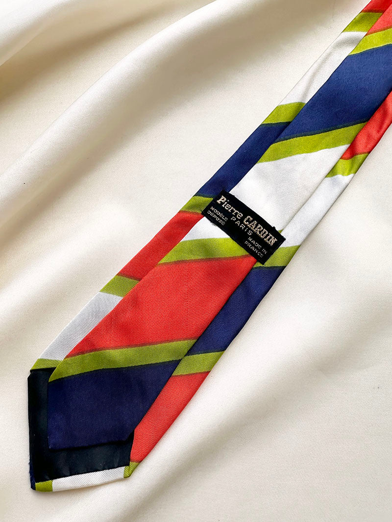 Gestreepte zijden designer stropdas
