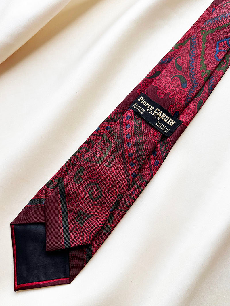 Rode paisley designer stropdas