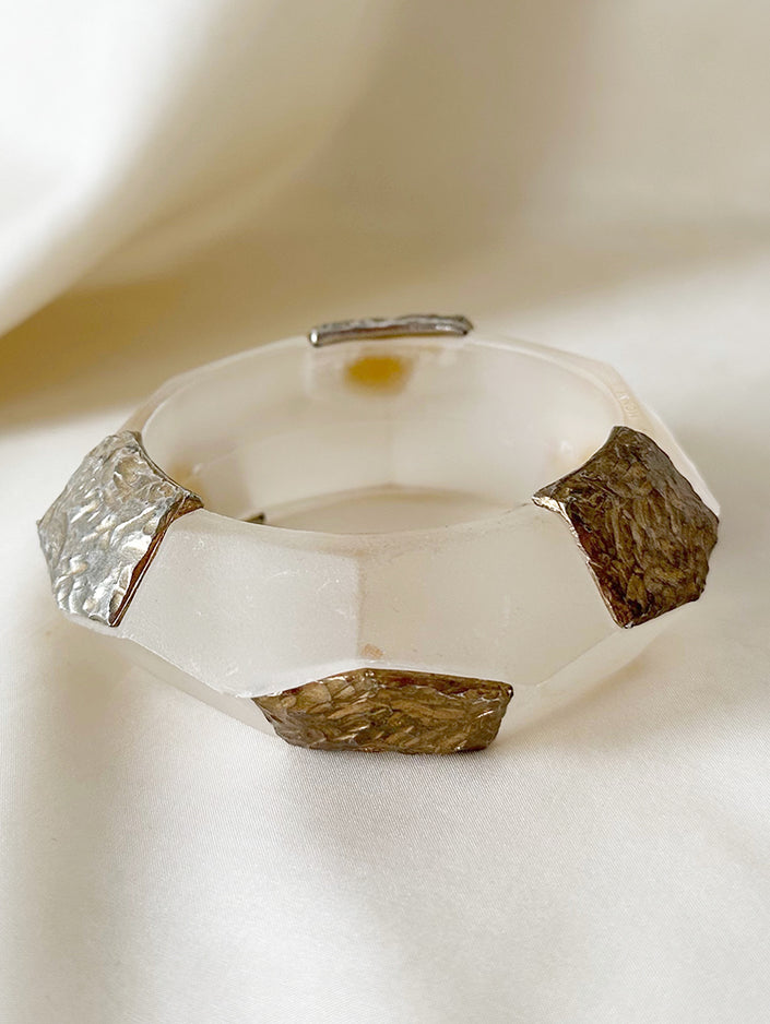 Brede bangle met zilver