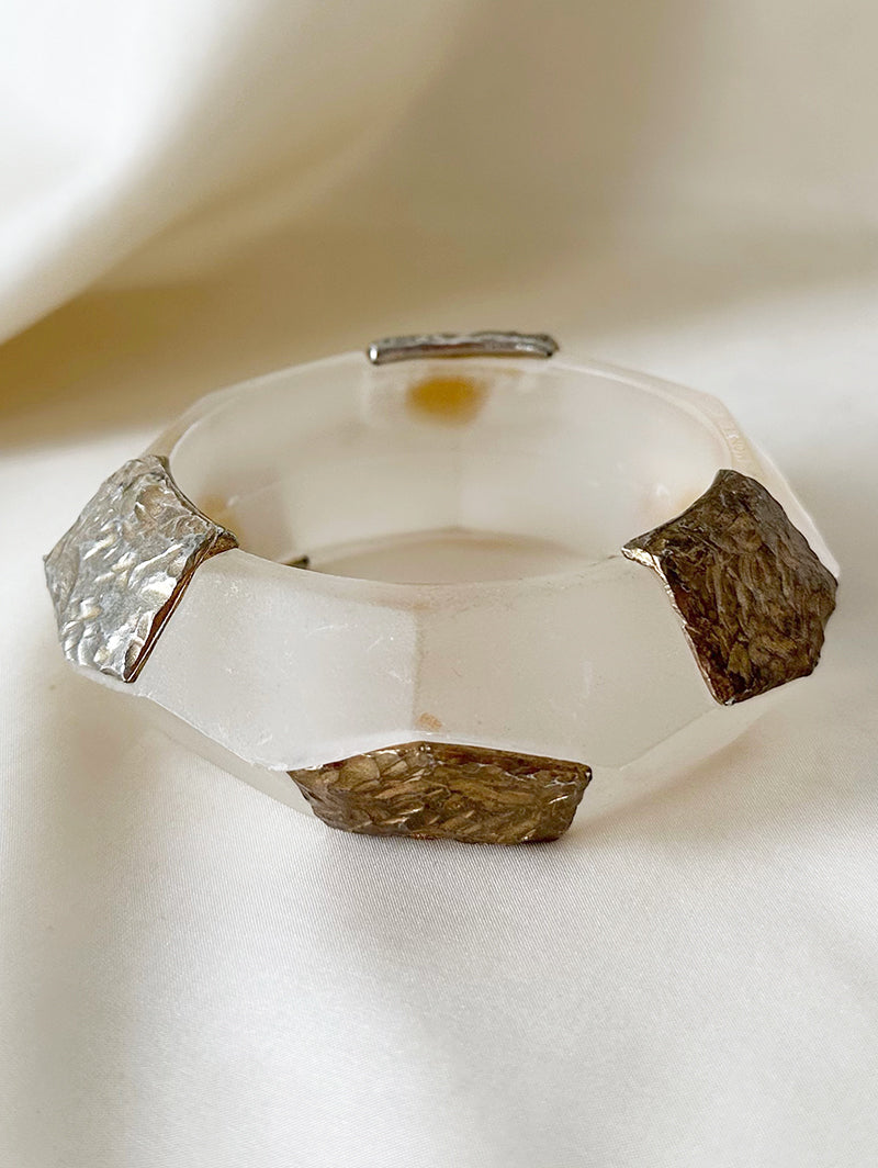 Brede bangle met zilver
