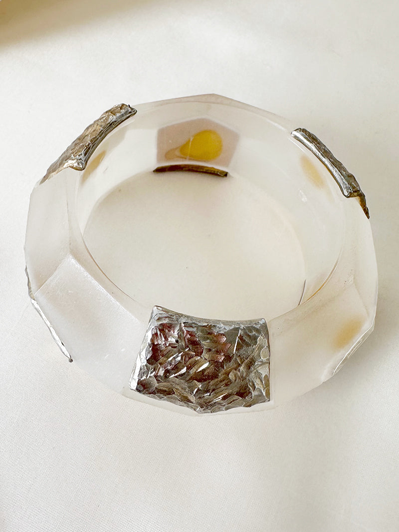 Brede bangle met zilver