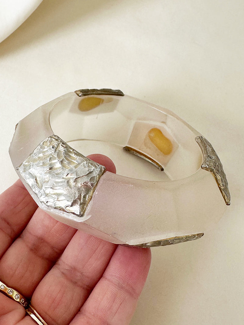 Brede bangle met zilver